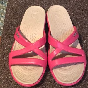 Women’s Wedge Crocs - worn once!
